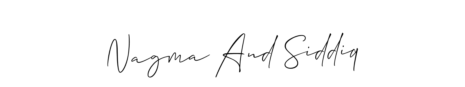 Nagma And Siddiq stylish signature style. Best Handwritten Sign (Allison_Script) for my name. Handwritten Signature Collection Ideas for my name Nagma And Siddiq. Nagma And Siddiq signature style 2 images and pictures png