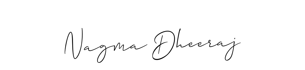 Make a short Nagma Dheeraj signature style. Manage your documents anywhere anytime using Allison_Script. Create and add eSignatures, submit forms, share and send files easily. Nagma Dheeraj signature style 2 images and pictures png