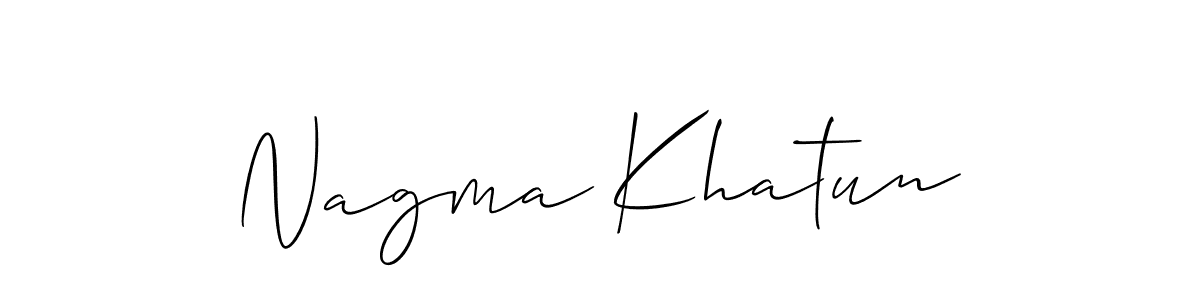 Use a signature maker to create a handwritten signature online. With this signature software, you can design (Allison_Script) your own signature for name Nagma Khatun. Nagma Khatun signature style 2 images and pictures png
