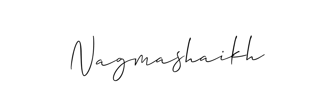 The best way (Allison_Script) to make a short signature is to pick only two or three words in your name. The name Nagmashaikh include a total of six letters. For converting this name. Nagmashaikh signature style 2 images and pictures png