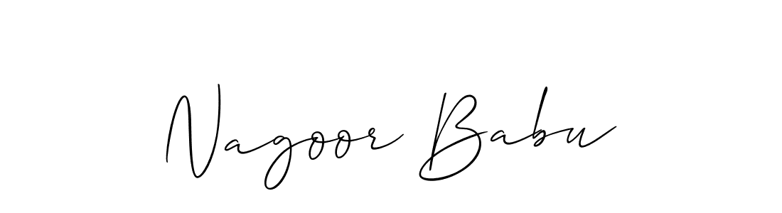 Create a beautiful signature design for name Nagoor Babu. With this signature (Allison_Script) fonts, you can make a handwritten signature for free. Nagoor Babu signature style 2 images and pictures png