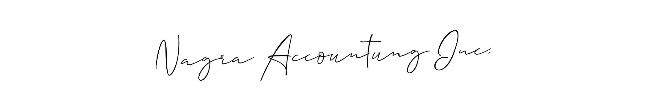 Make a beautiful signature design for name Nagra Accountung Inc.. With this signature (Allison_Script) style, you can create a handwritten signature for free. Nagra Accountung Inc. signature style 2 images and pictures png