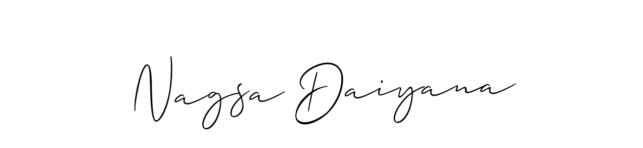 Use a signature maker to create a handwritten signature online. With this signature software, you can design (Allison_Script) your own signature for name Nagsa Daiyana. Nagsa Daiyana signature style 2 images and pictures png