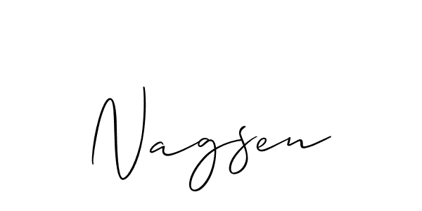 The best way (Allison_Script) to make a short signature is to pick only two or three words in your name. The name Nagsen include a total of six letters. For converting this name. Nagsen signature style 2 images and pictures png