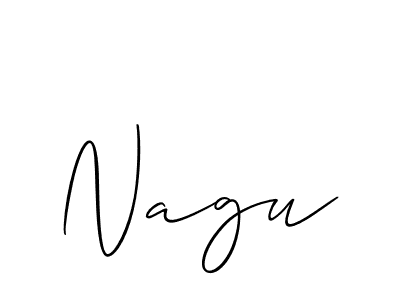 Make a beautiful signature design for name Nagu. With this signature (Allison_Script) style, you can create a handwritten signature for free. Nagu signature style 2 images and pictures png