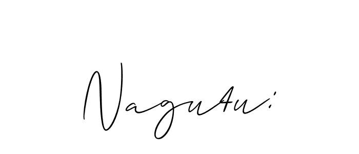 Create a beautiful signature design for name Nagu4u:. With this signature (Allison_Script) fonts, you can make a handwritten signature for free. Nagu4u: signature style 2 images and pictures png