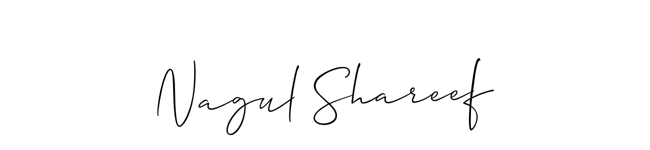 Use a signature maker to create a handwritten signature online. With this signature software, you can design (Allison_Script) your own signature for name Nagul Shareef. Nagul Shareef signature style 2 images and pictures png