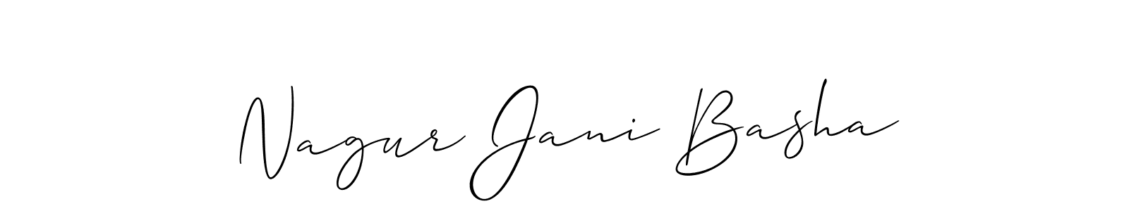 if you are searching for the best signature style for your name Nagur Jani Basha. so please give up your signature search. here we have designed multiple signature styles  using Allison_Script. Nagur Jani Basha signature style 2 images and pictures png
