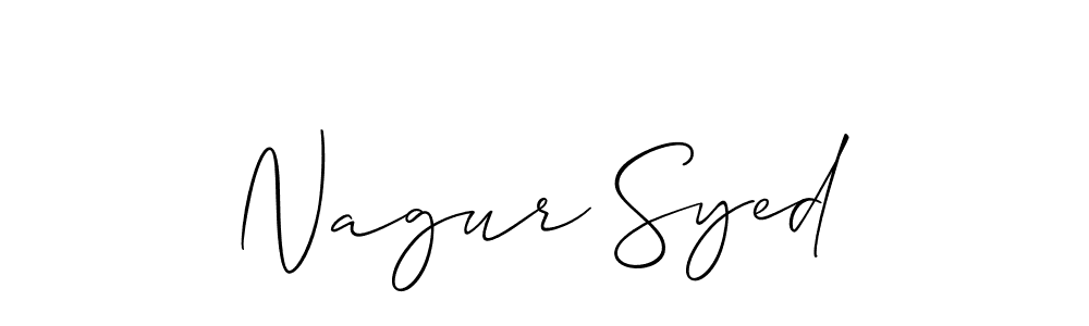 How to make Nagur Syed name signature. Use Allison_Script style for creating short signs online. This is the latest handwritten sign. Nagur Syed signature style 2 images and pictures png