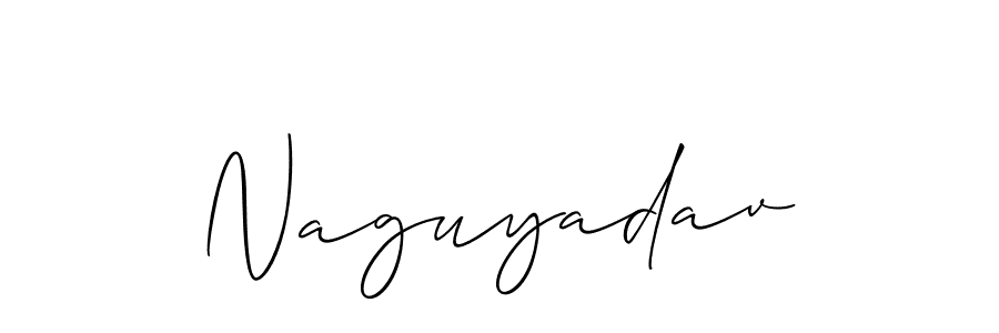 Use a signature maker to create a handwritten signature online. With this signature software, you can design (Allison_Script) your own signature for name Naguyadav. Naguyadav signature style 2 images and pictures png
