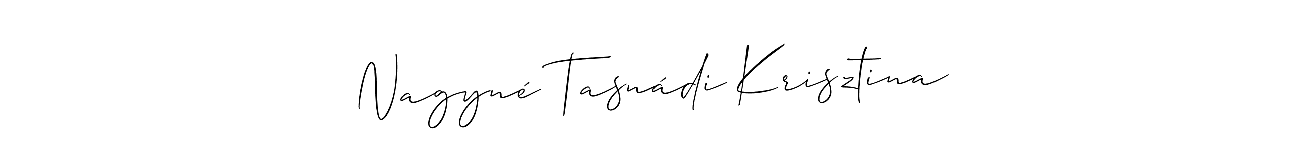 How to make Nagyné Tasnádi Krisztina signature? Allison_Script is a professional autograph style. Create handwritten signature for Nagyné Tasnádi Krisztina name. Nagyné Tasnádi Krisztina signature style 2 images and pictures png