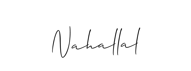 How to Draw Nahallal signature style? Allison_Script is a latest design signature styles for name Nahallal. Nahallal signature style 2 images and pictures png