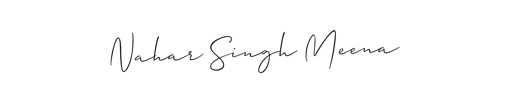 Create a beautiful signature design for name Nahar Singh Meena. With this signature (Allison_Script) fonts, you can make a handwritten signature for free. Nahar Singh Meena signature style 2 images and pictures png