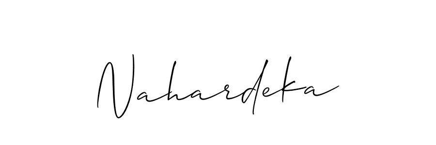 It looks lik you need a new signature style for name Nahardeka. Design unique handwritten (Allison_Script) signature with our free signature maker in just a few clicks. Nahardeka signature style 2 images and pictures png