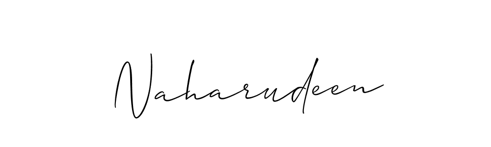 Create a beautiful signature design for name Naharudeen. With this signature (Allison_Script) fonts, you can make a handwritten signature for free. Naharudeen signature style 2 images and pictures png