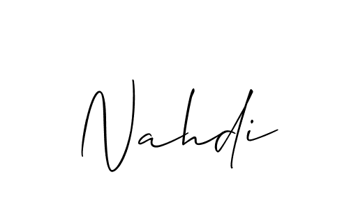 How to make Nahdi name signature. Use Allison_Script style for creating short signs online. This is the latest handwritten sign. Nahdi signature style 2 images and pictures png