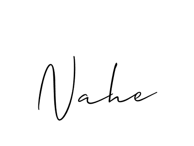 Design your own signature with our free online signature maker. With this signature software, you can create a handwritten (Allison_Script) signature for name Nahe. Nahe signature style 2 images and pictures png