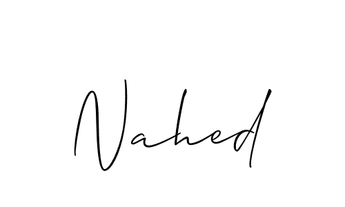 Use a signature maker to create a handwritten signature online. With this signature software, you can design (Allison_Script) your own signature for name Nahed. Nahed signature style 2 images and pictures png