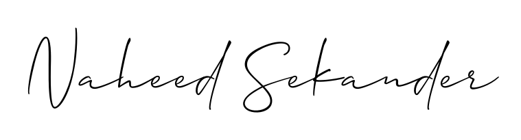 A stylish, flowing autograph style designed for name Naheed Sekander using Allison_Script typography. Perfect for digital creative projects. Naheed Sekander signature style 2 images and pictures png
