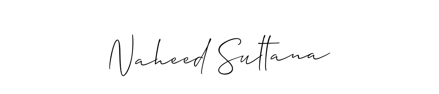 How to make Naheed Sultana name signature. Use Allison_Script style for creating short signs online. This is the latest handwritten sign. Naheed Sultana signature style 2 images and pictures png