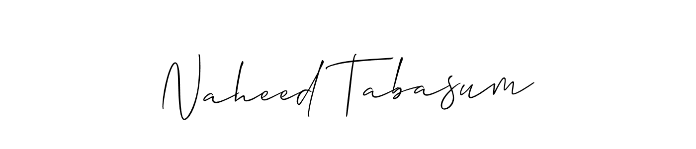 Create a beautiful signature design for name Naheed Tabasum. With this signature (Allison_Script) fonts, you can make a handwritten signature for free. Naheed Tabasum signature style 2 images and pictures png