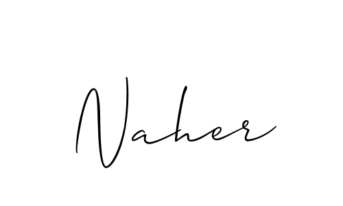 Make a beautiful signature design for name Naher. With this signature (Allison_Script) style, you can create a handwritten signature for free. Naher signature style 2 images and pictures png