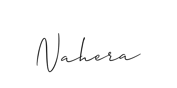 Use a signature maker to create a handwritten signature online. With this signature software, you can design (Allison_Script) your own signature for name Nahera. Nahera signature style 2 images and pictures png