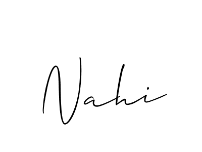 Make a beautiful signature design for name Nahi. With this signature (Allison_Script) style, you can create a handwritten signature for free. Nahi signature style 2 images and pictures png