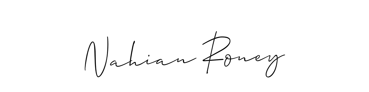 This is the best signature style for the Nahian Roney name. Also you like these signature font (Allison_Script). Mix name signature. Nahian Roney signature style 2 images and pictures png