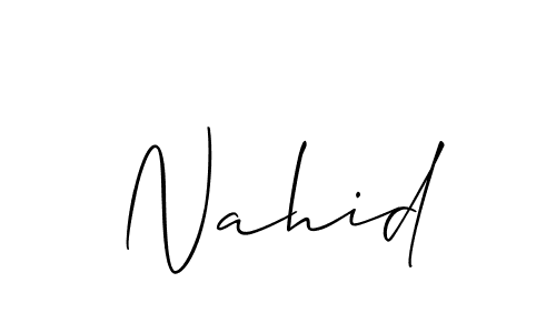 Use a signature maker to create a handwritten signature online. With this signature software, you can design (Allison_Script) your own signature for name Nahid. Nahid signature style 2 images and pictures png