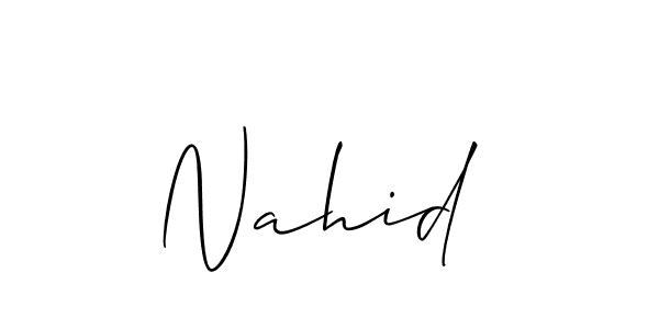 It looks lik you need a new signature style for name Nahid . Design unique handwritten (Allison_Script) signature with our free signature maker in just a few clicks. Nahid  signature style 2 images and pictures png