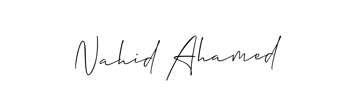 if you are searching for the best signature style for your name Nahid Ahamed. so please give up your signature search. here we have designed multiple signature styles  using Allison_Script. Nahid Ahamed signature style 2 images and pictures png