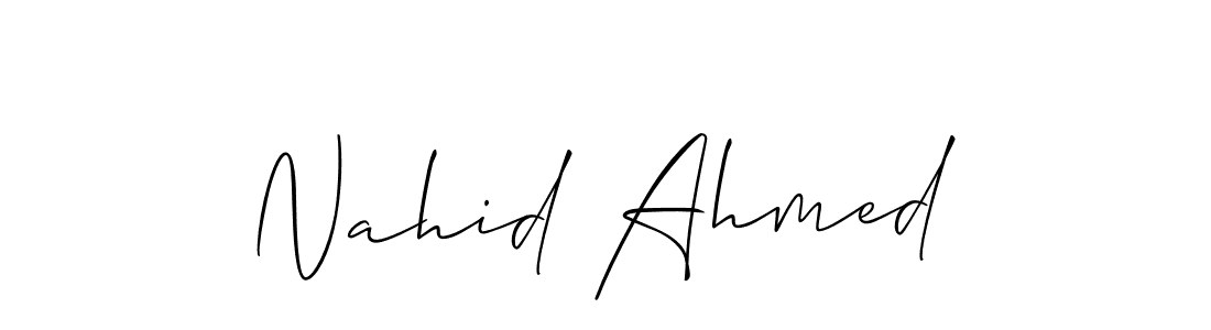 How to make Nahid Ahmed name signature. Use Allison_Script style for creating short signs online. This is the latest handwritten sign. Nahid Ahmed signature style 2 images and pictures png