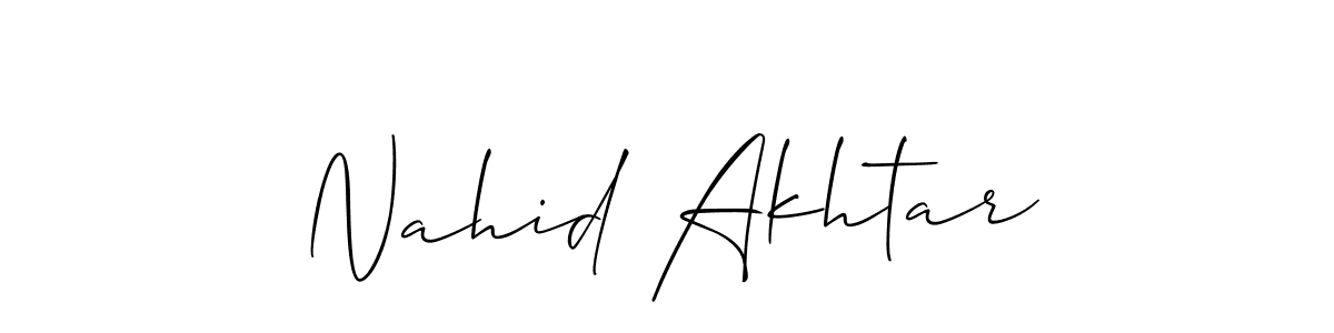 How to make Nahid Akhtar signature? Allison_Script is a professional autograph style. Create handwritten signature for Nahid Akhtar name. Nahid Akhtar signature style 2 images and pictures png