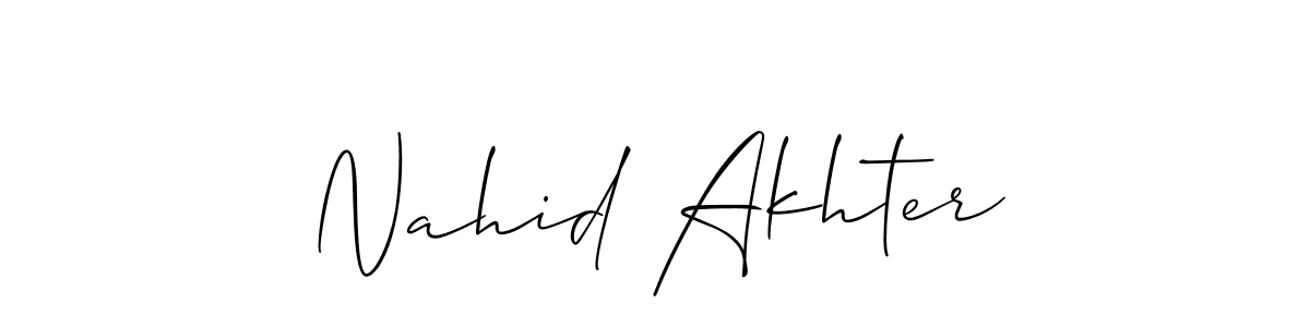 It looks lik you need a new signature style for name Nahid Akhter. Design unique handwritten (Allison_Script) signature with our free signature maker in just a few clicks. Nahid Akhter signature style 2 images and pictures png