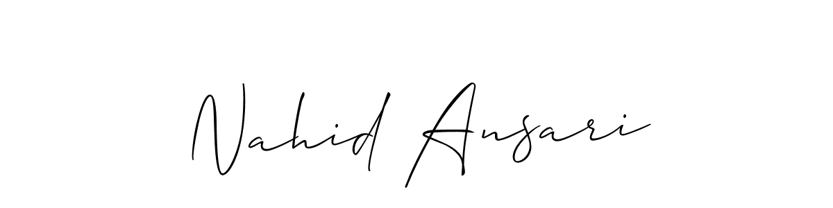 if you are searching for the best signature style for your name Nahid Ansari. so please give up your signature search. here we have designed multiple signature styles  using Allison_Script. Nahid Ansari signature style 2 images and pictures png