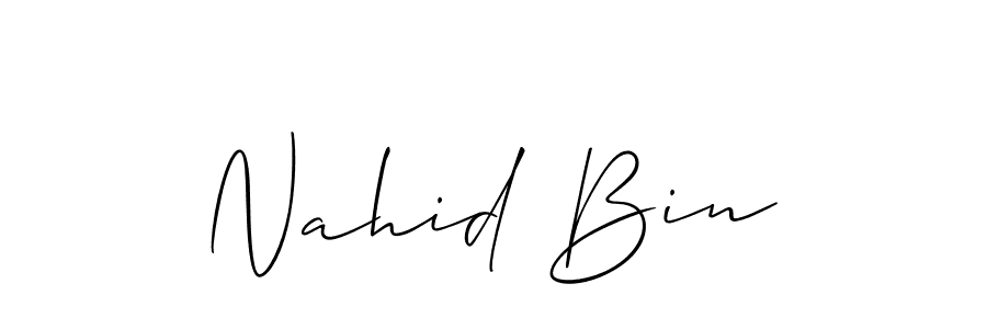Design your own signature with our free online signature maker. With this signature software, you can create a handwritten (Allison_Script) signature for name Nahid Bin. Nahid Bin signature style 2 images and pictures png