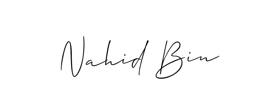 You should practise on your own different ways (Allison_Script) to write your name (Nahid Bin) in signature. don't let someone else do it for you. Nahid Bin signature style 2 images and pictures png