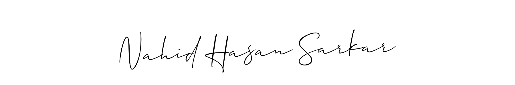 How to make Nahid Hasan Sarkar name signature. Use Allison_Script style for creating short signs online. This is the latest handwritten sign. Nahid Hasan Sarkar signature style 2 images and pictures png