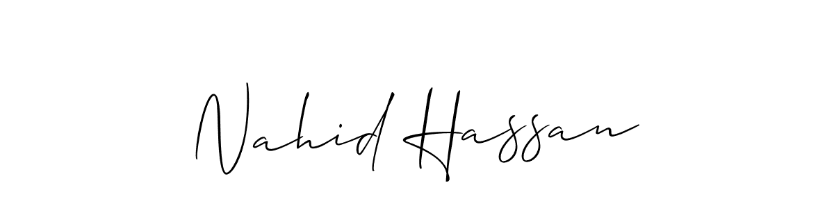 Design your own signature with our free online signature maker. With this signature software, you can create a handwritten (Allison_Script) signature for name Nahid Hassan. Nahid Hassan signature style 2 images and pictures png