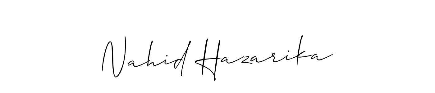 How to Draw Nahid Hazarika signature style? Allison_Script is a latest design signature styles for name Nahid Hazarika. Nahid Hazarika signature style 2 images and pictures png