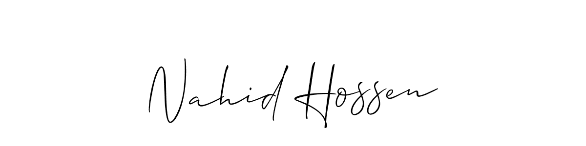 Make a short Nahid Hossen signature style. Manage your documents anywhere anytime using Allison_Script. Create and add eSignatures, submit forms, share and send files easily. Nahid Hossen signature style 2 images and pictures png