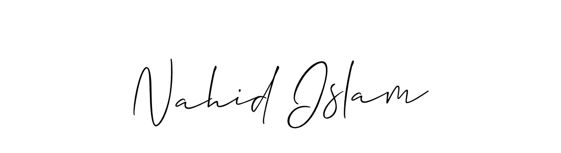 How to make Nahid Islam name signature. Use Allison_Script style for creating short signs online. This is the latest handwritten sign. Nahid Islam signature style 2 images and pictures png