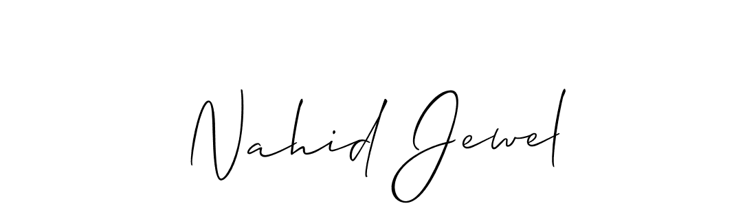 The best way (Allison_Script) to make a short signature is to pick only two or three words in your name. The name Nahid Jewel include a total of six letters. For converting this name. Nahid Jewel signature style 2 images and pictures png