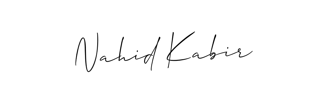 You should practise on your own different ways (Allison_Script) to write your name (Nahid Kabir) in signature. don't let someone else do it for you. Nahid Kabir signature style 2 images and pictures png