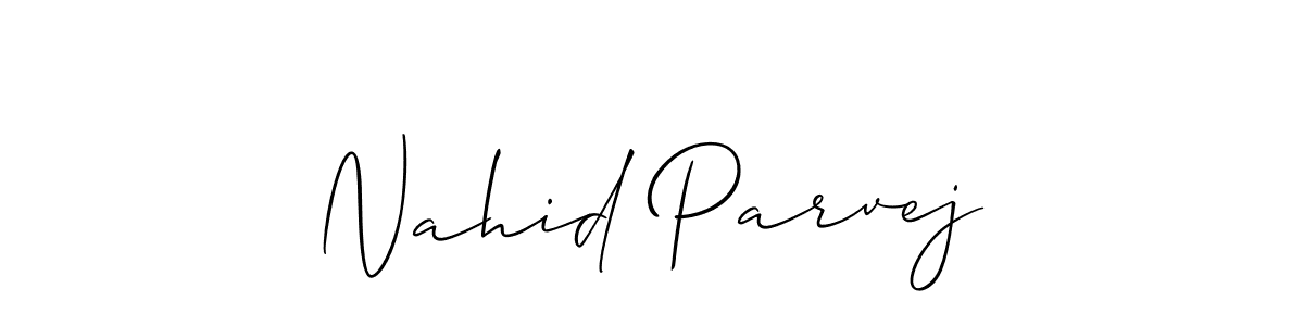 The best way (Allison_Script) to make a short signature is to pick only two or three words in your name. The name Nahid Parvej include a total of six letters. For converting this name. Nahid Parvej signature style 2 images and pictures png