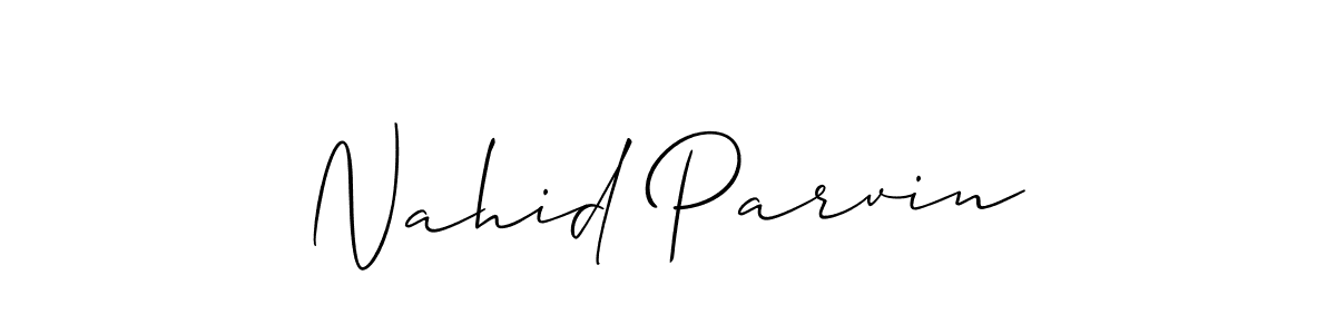 Use a signature maker to create a handwritten signature online. With this signature software, you can design (Allison_Script) your own signature for name Nahid Parvin. Nahid Parvin signature style 2 images and pictures png
