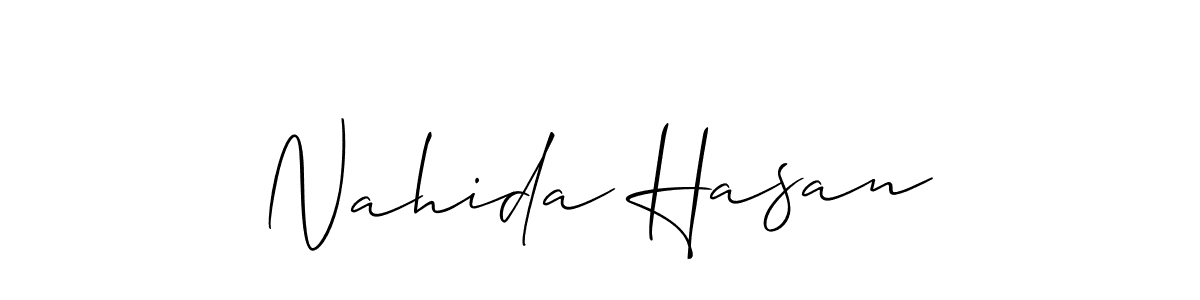 Use a signature maker to create a handwritten signature online. With this signature software, you can design (Allison_Script) your own signature for name Nahida Hasan. Nahida Hasan signature style 2 images and pictures png