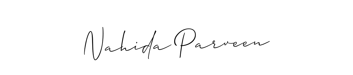 Make a beautiful signature design for name Nahida Parveen. With this signature (Allison_Script) style, you can create a handwritten signature for free. Nahida Parveen signature style 2 images and pictures png
