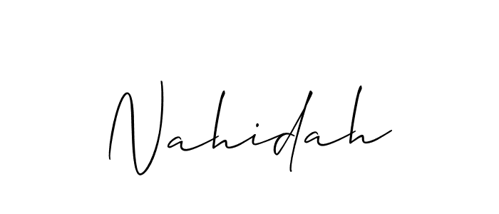 Create a beautiful signature design for name Nahidah. With this signature (Allison_Script) fonts, you can make a handwritten signature for free. Nahidah signature style 2 images and pictures png